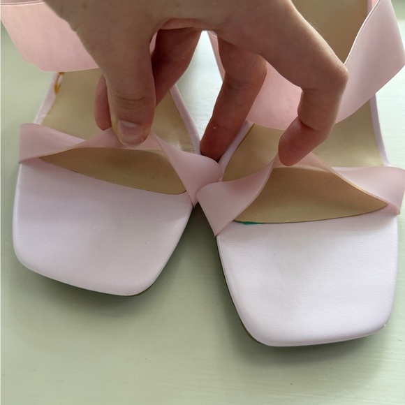 NINE WEST Semi-Opaque Sandals Light Pink Gay High-Heel Mule Shoes Dressy Size 9 - Picture 6 of 9